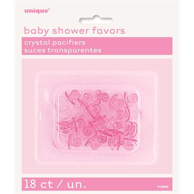 18 Crystal Pacifiers Pink 2.5cm